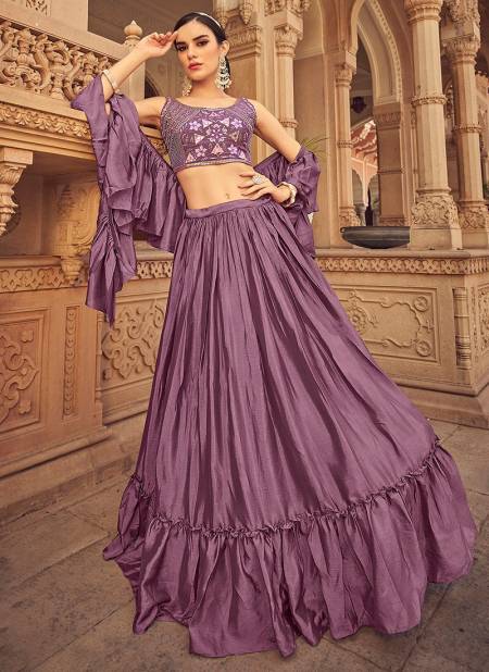 Purple Colour Irya New Designer Party Wear Fancy Chinon Lehenga Choli Collection 1205